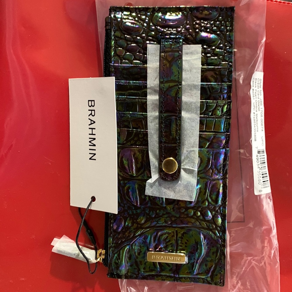Brahmin credit card black pearl Wallet NWT PRICE FIRM